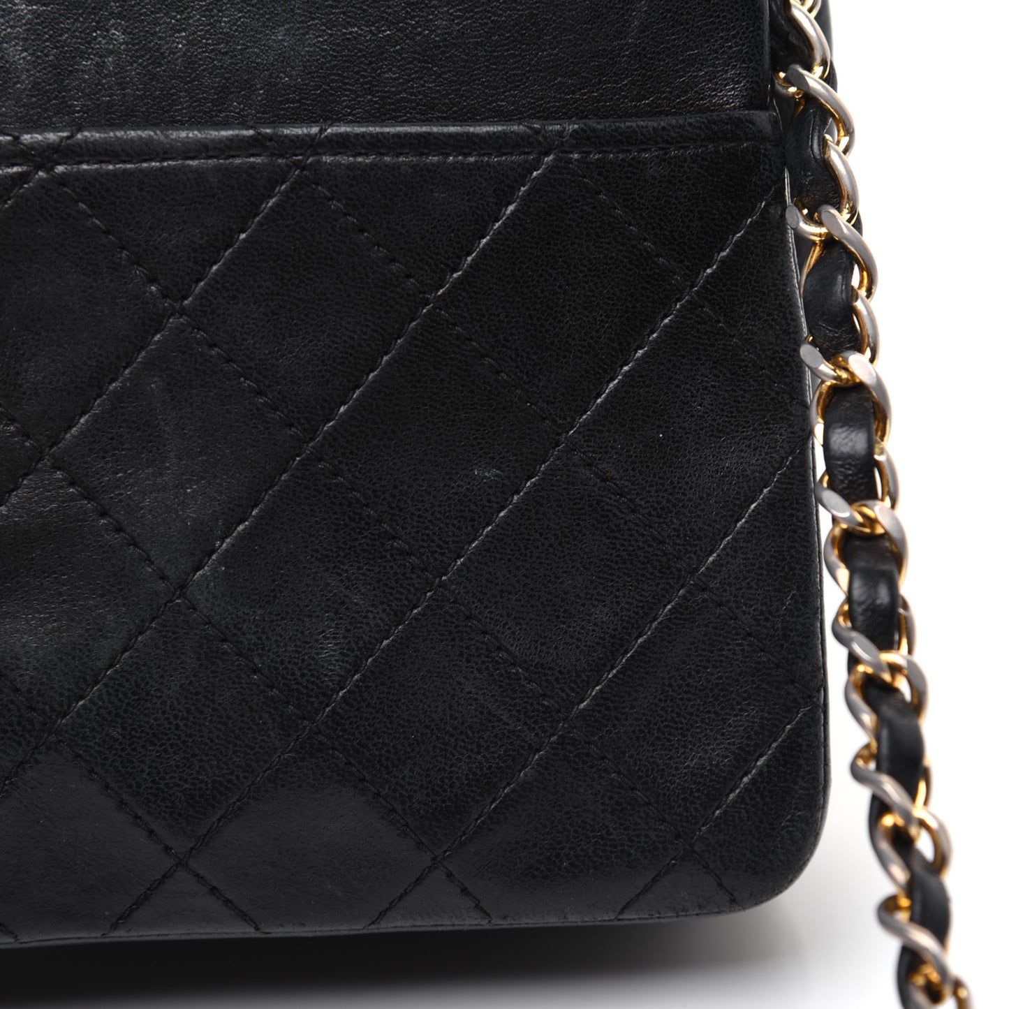Lambskin Quilted Small Single Flap Black