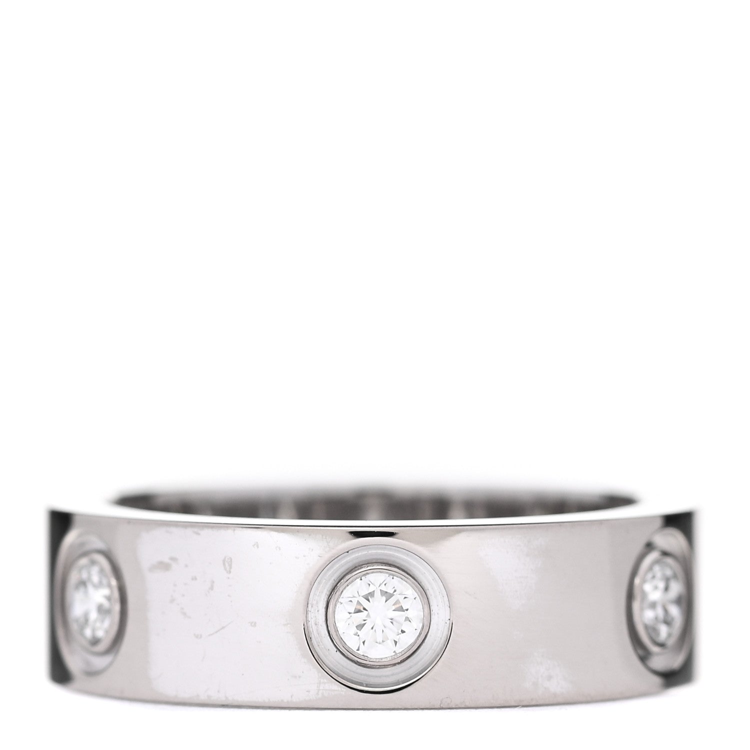 Cartier 18K White Gold 6 Diamond 5.5mm LOVE Ring 50 5.25 3 of 5