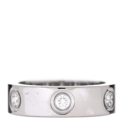 Cartier 18K White Gold 6 Diamond 5.5mm LOVE Ring 50 5.25 3 of 5