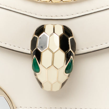 Bulgari Calfskin Small Serpenti Forever Snake Strap Crossbody Bag White Agate 9 of 11