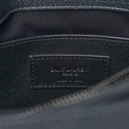 Saint Laurent Sheepskin Matelasse Chevron Monogram Medium College Bag Dark Smog 5 of 9