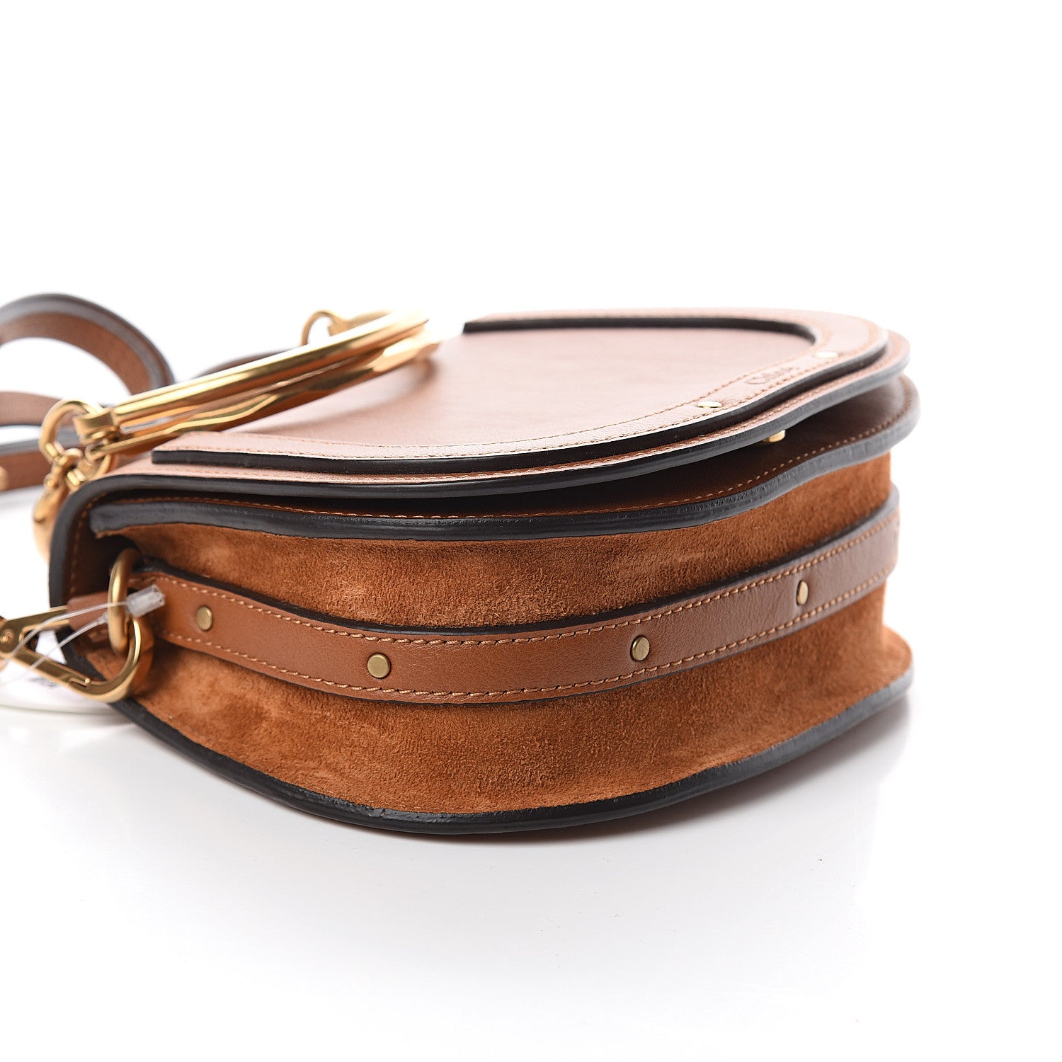 Chloe Calfskin Suede Small Nile Bracelet Bag Caramel 7 of 8