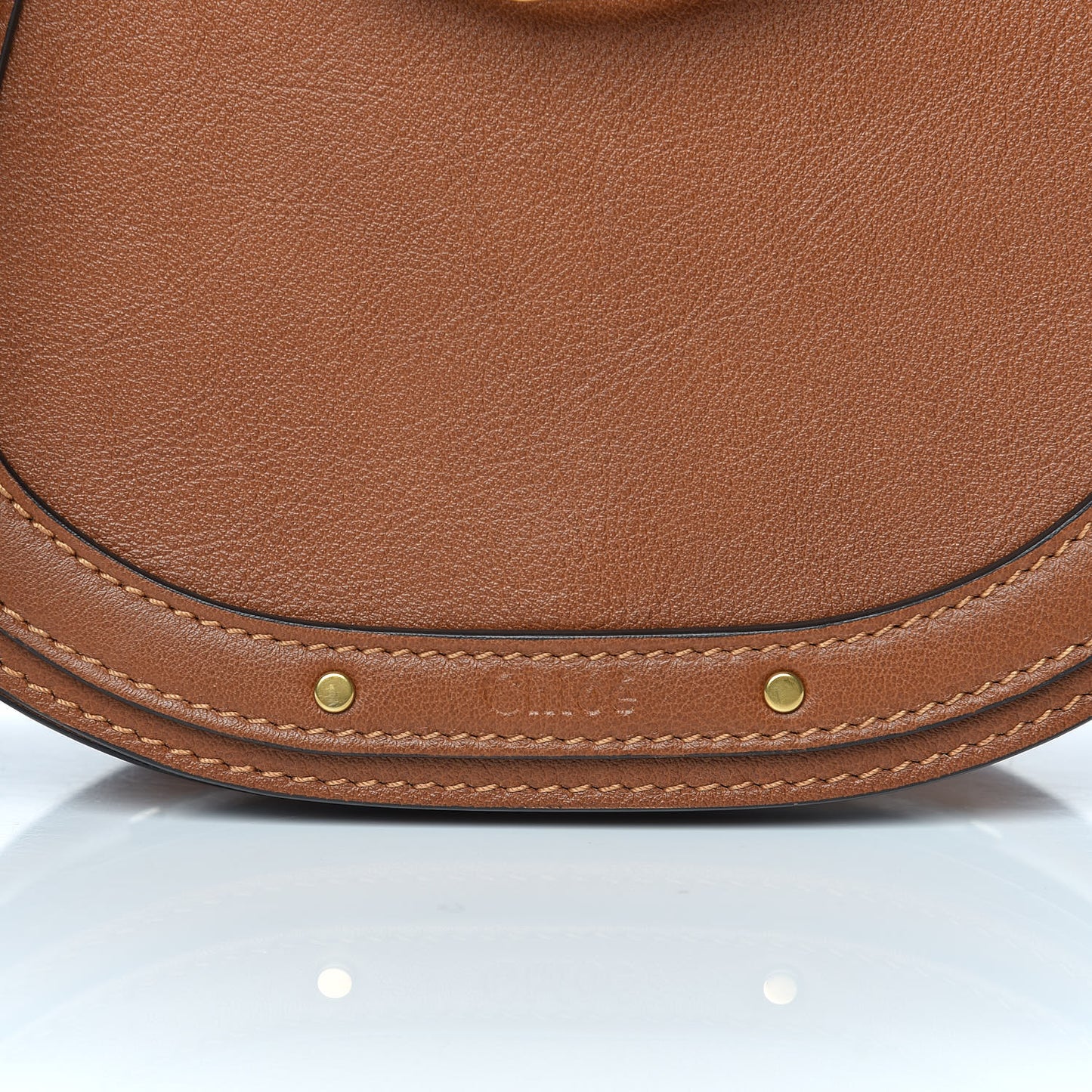 Calfskin Suede Small Nile Bracelet Bag Caramel