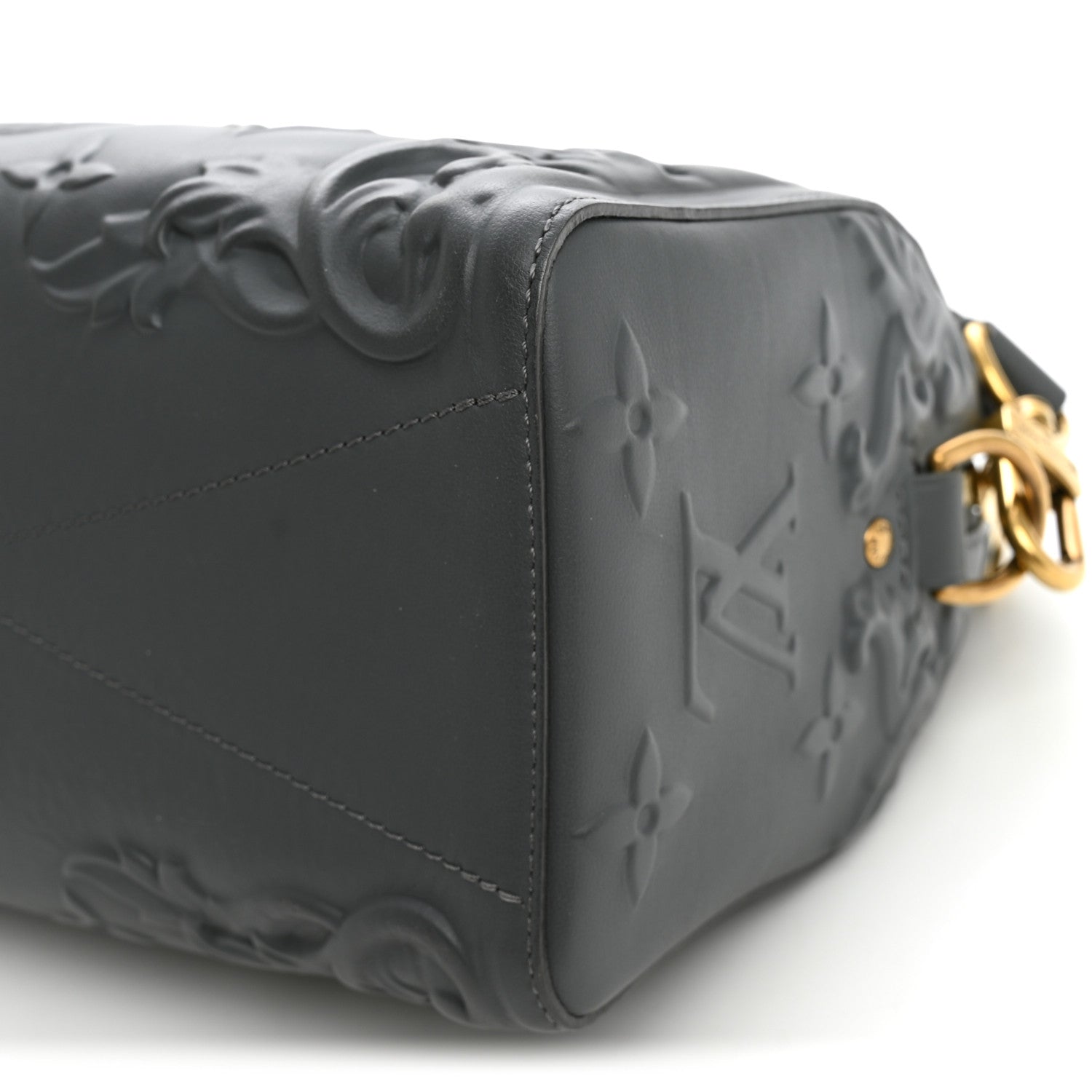 Louis Vuitton Calfskin Debossed Monogram Versailles City Keepall Dark Shadow Grey 9 of 9