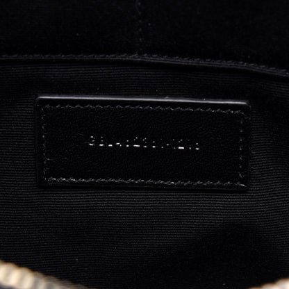 Saint Laurent Calfskin Crocodile Embossed Document Holder Black 7 of 9