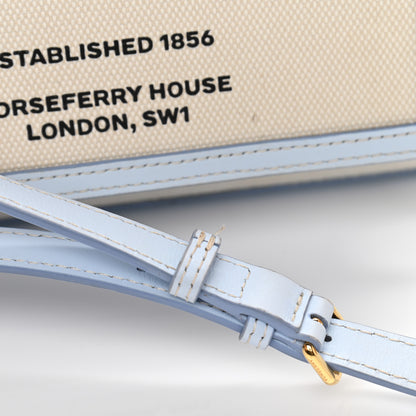 Burberry Canvas Smooth Calfskin Two Tone Mini Pocket Bag Natural Pale Blue 14 of 14