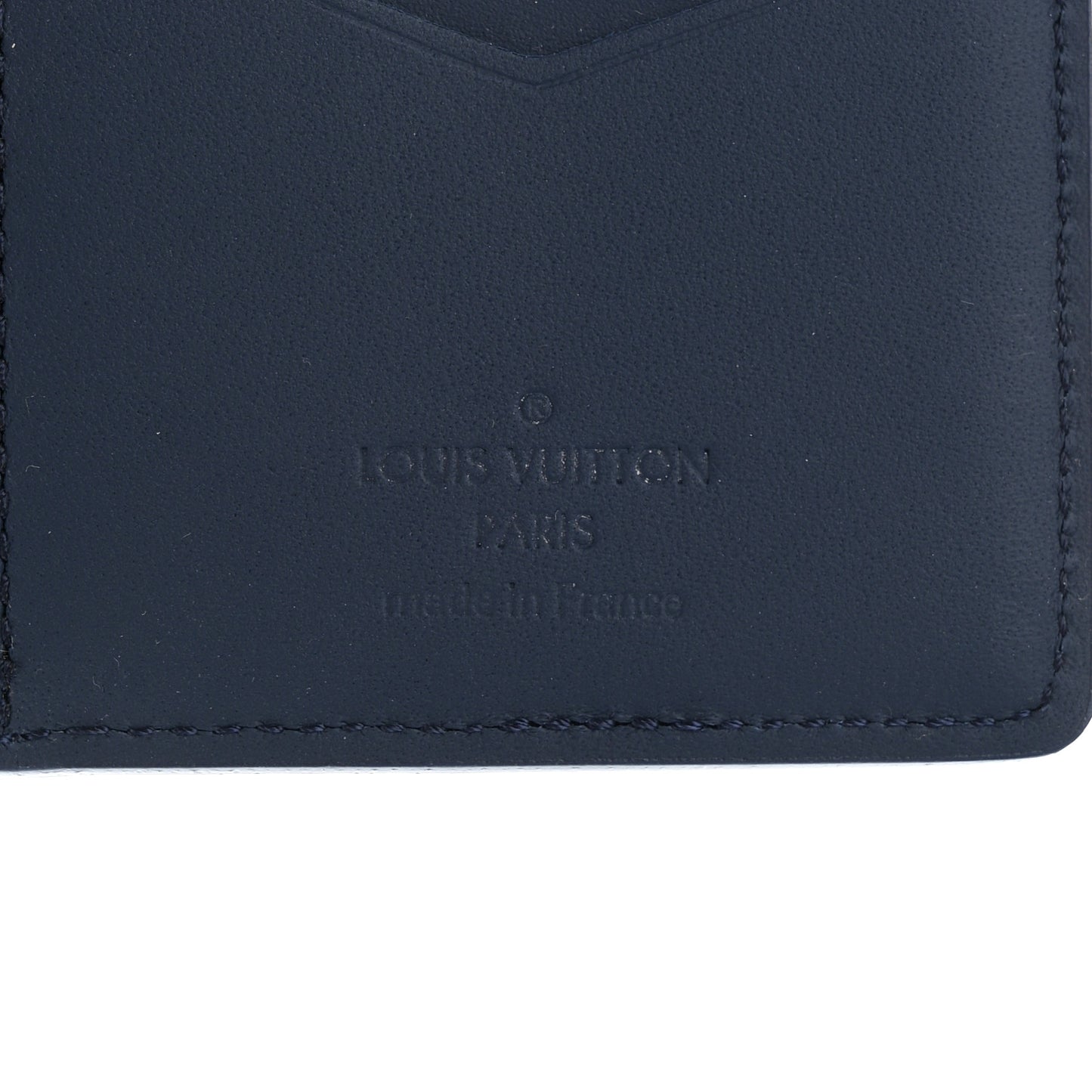 Grained Calfskin Aerogram Pocket Organizer Marine