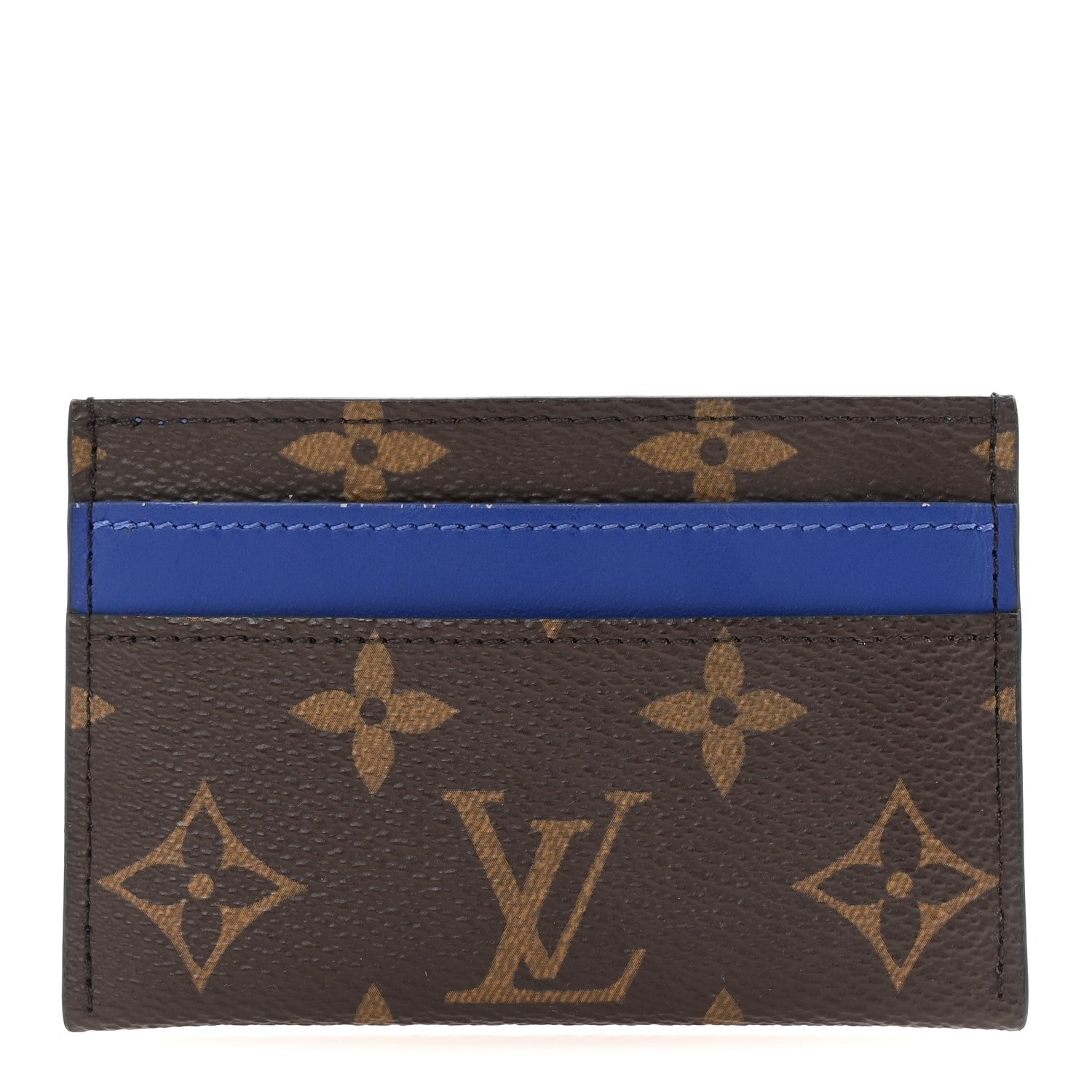Louis Vuitton Monogram Macassar Double Card Holder Indigo Blue 1 of 8