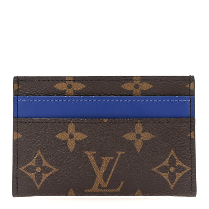 Louis Vuitton Monogram Macassar Double Card Holder Indigo Blue 1 of 8