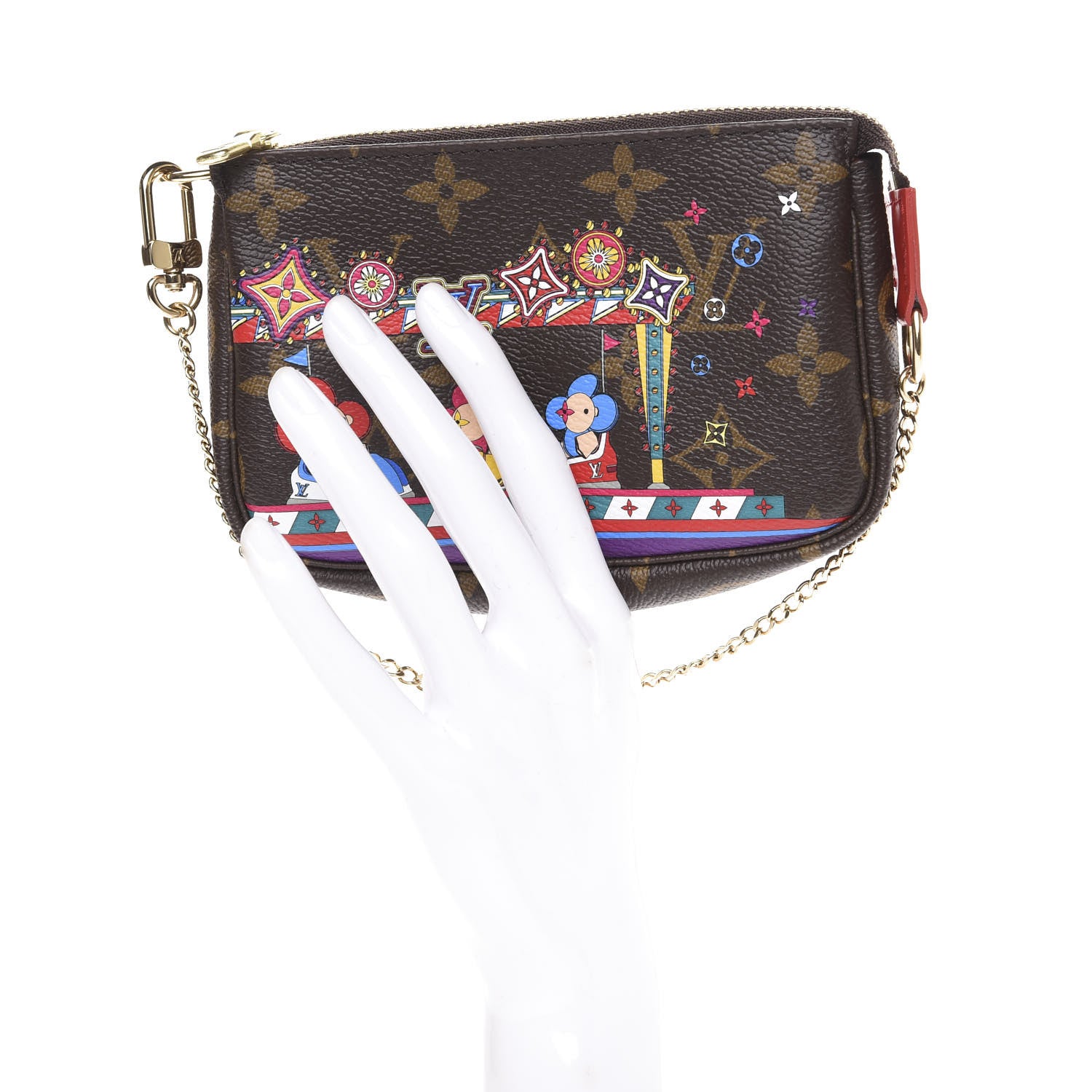 Louis Vuitton Monogram 2020 Christmas Animation Bumper Cars Mini Pochette Accessories Coquelicot 2 of 10