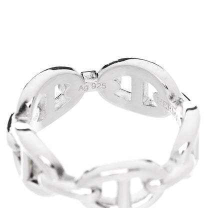 Hermes Sterling Silver PM Chaine d'Ancre Enchainee Band Ring 53 6.5 6 of 6