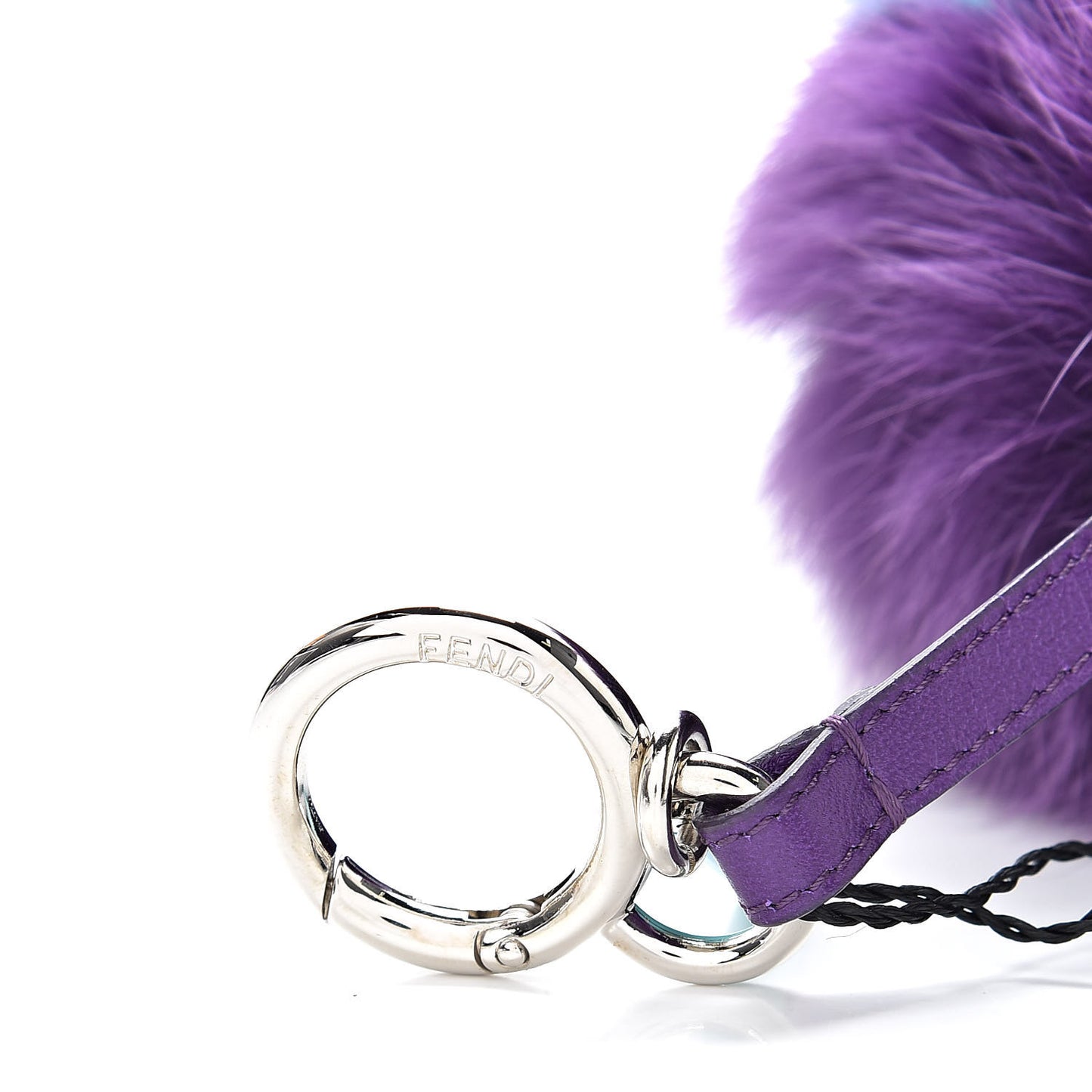 Fox Fur Shiny Nappa Bi-Color M ABCharm Bag Charm Viola Lago Viola Plus