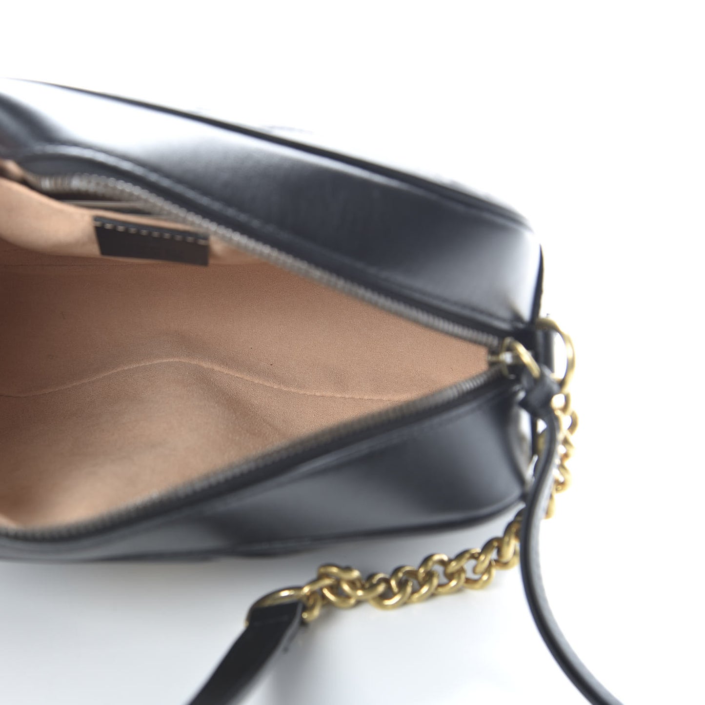 Calfskin Matelasse Small GG Marmont Chain Shoulder Bag Black