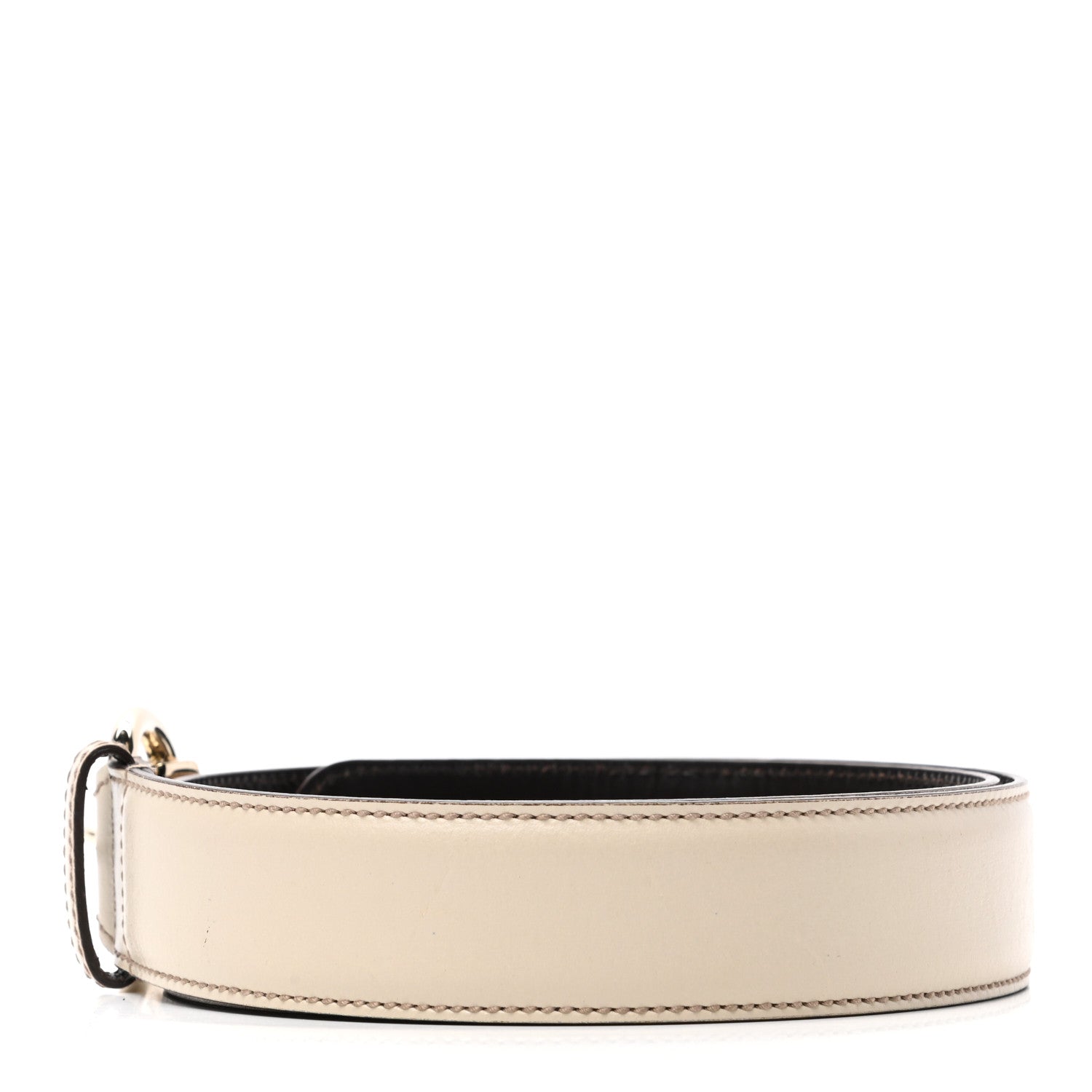 Gucci Calfskin Horsebit Buckle Belt 85 34 White 2 of 5