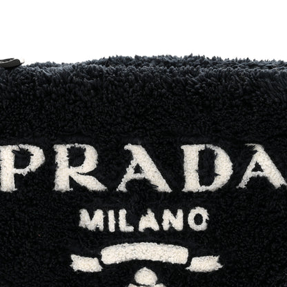 Prada Terry Cloth Triangle Shoulder Bag Black White 7 of 9