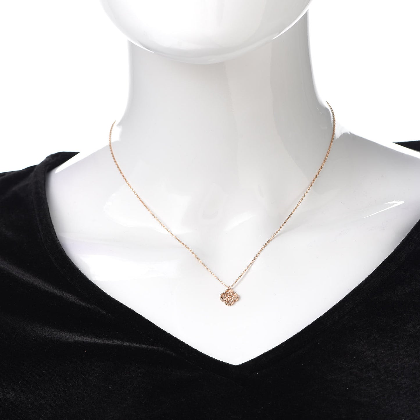 18K Rose Gold Sweet Alhambra Pendant Necklace