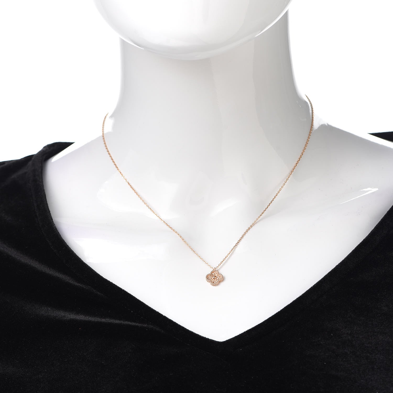 Van Cleef & Arpels 18K Rose Gold Sweet Alhambra Pendant Necklace 2 of 8