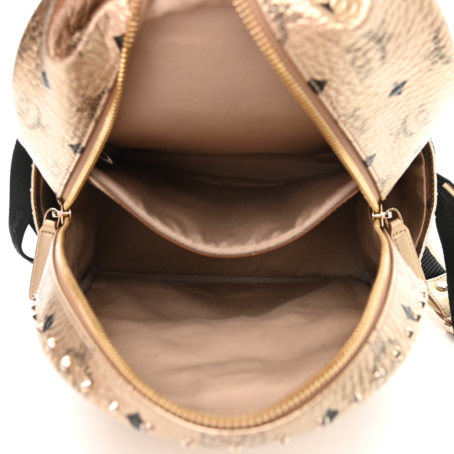 MCM Metallic Visetos Outline Stud Small Stark Backpack Gold 5 of 12