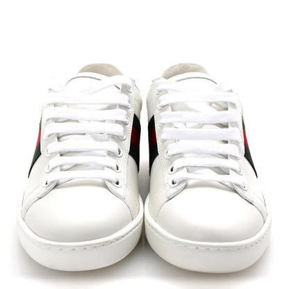 Gucci Calfskin Cat Embroidered Womens Ace Sneakers 35 White Green 3 of 10