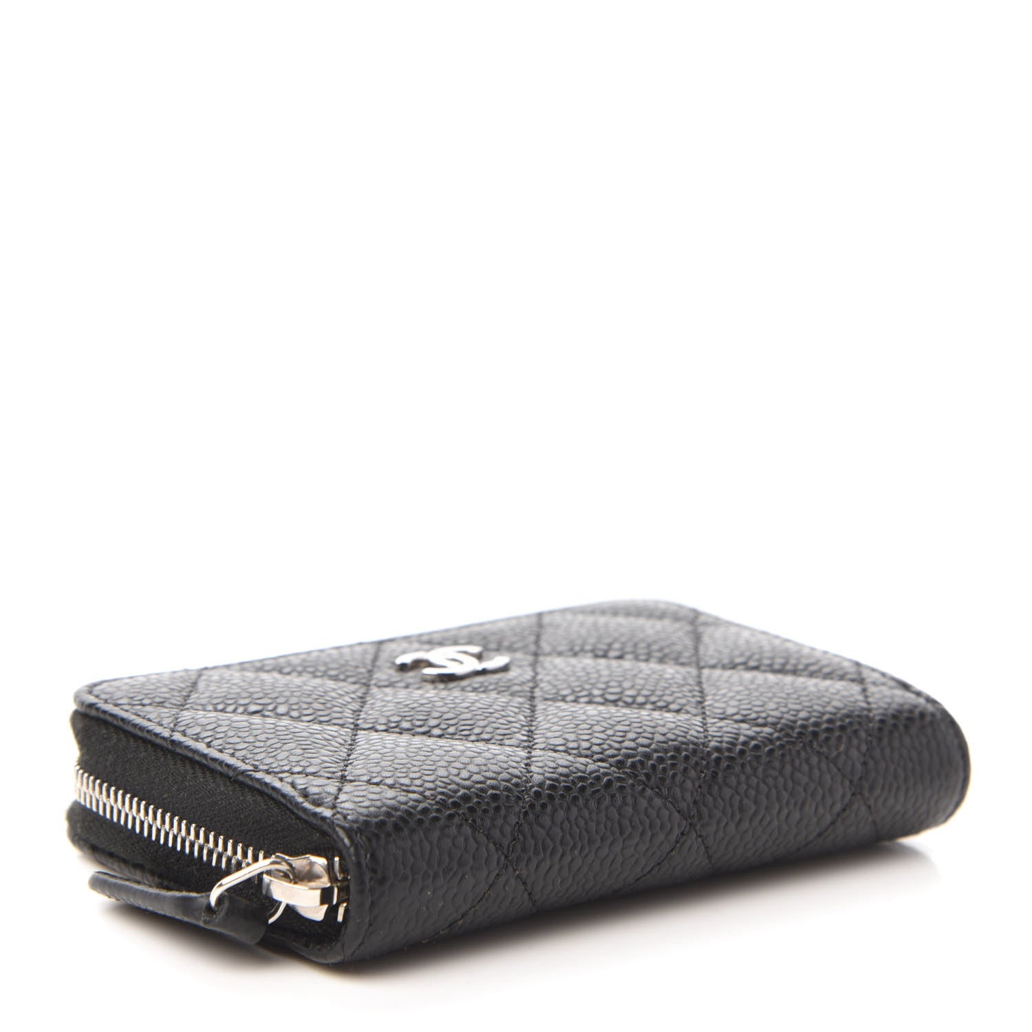 Chanel Caviar Quilted Zip Coin Purse Black 4 of 10