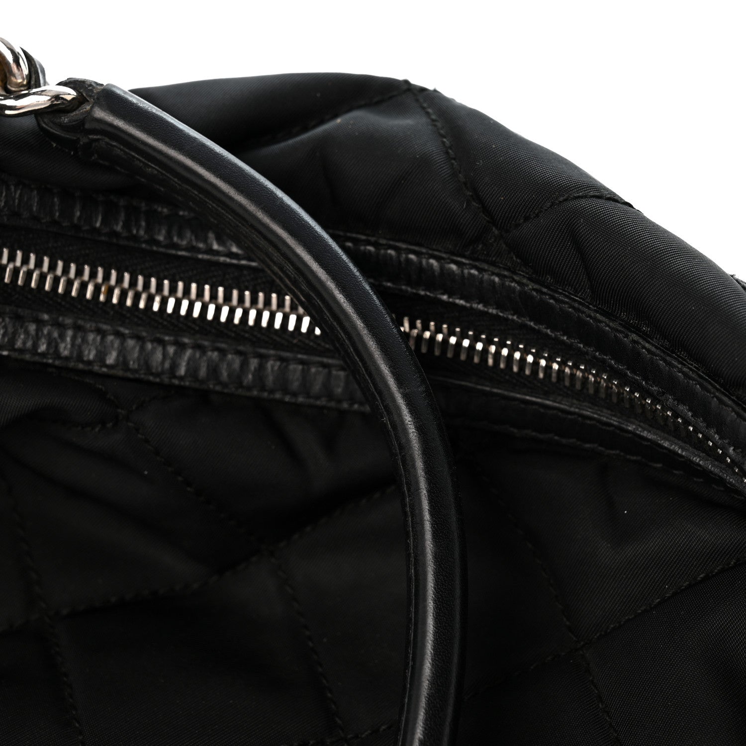 Prada Nylon Tessuto Impuntu Quilted Shoulder Bag Black 12 of 13