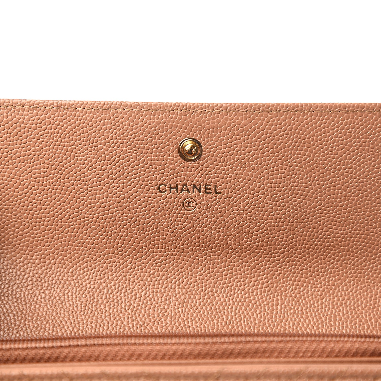 Chanel Caviar Chevron Quilted Boy Flap Wallet Dark Beige 5 of 6