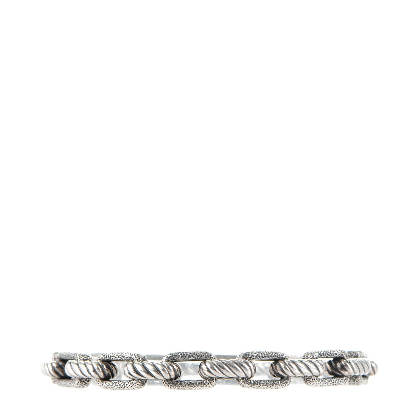 Sterling Silver Mens Rectangle Link Bracelet