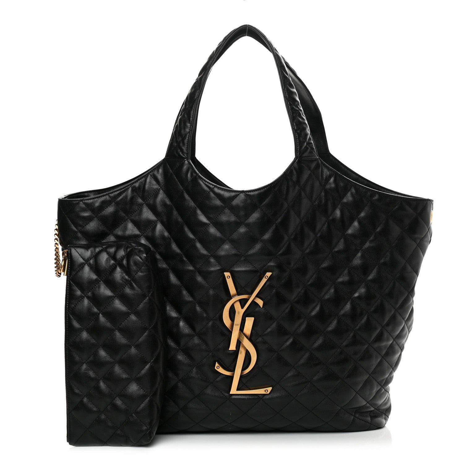 Saint Laurent Lambskin Quilted Maxi Icare Shopping Tote Black 1 of 12