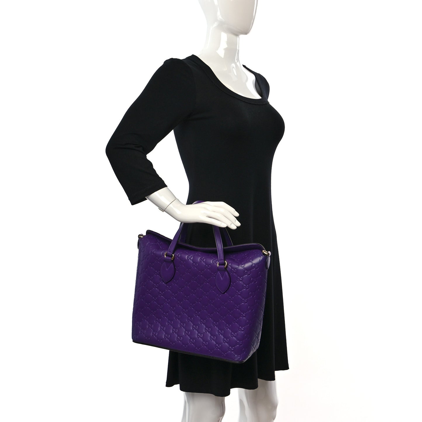 Guccissima Linea A Foldover Tote Purple