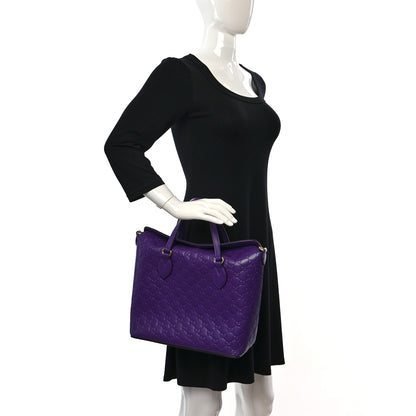 Gucci Guccissima Linea A Foldover Tote Purple 2 of 25
