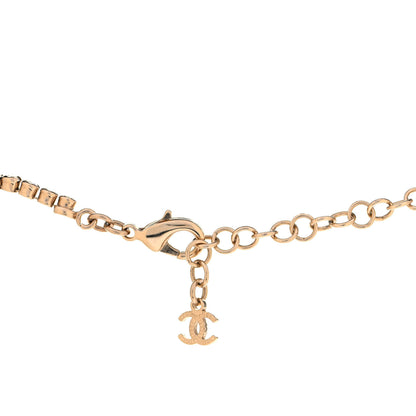 Chanel Crystal CC Chain Short Necklace Gold 3 of 4