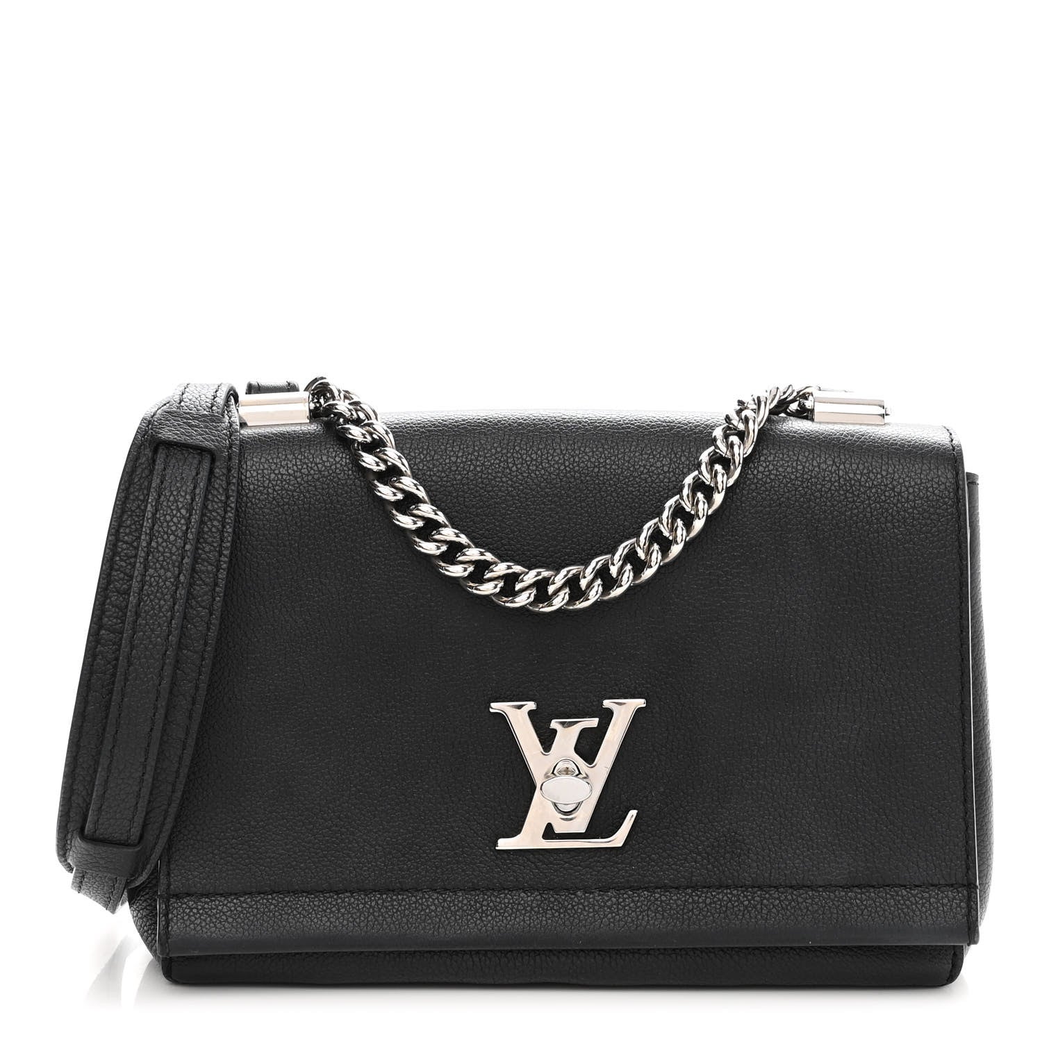 Louis Vuitton Calfskin Lockme II Chain Bag BB Black 1 of 10