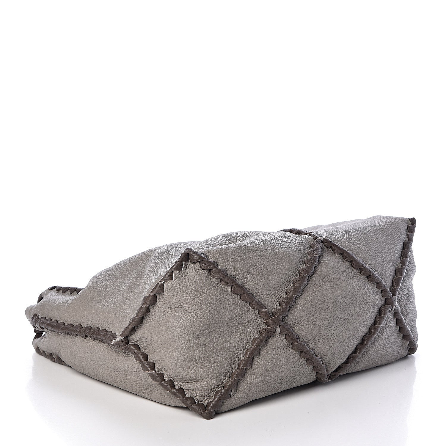 Bottega Veneta Washed Cervo Deerskin Shoulder Bag Dark Cement New Steel 4 of 9