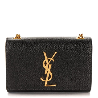 Saint Laurent Grain De Poudre Small Monogram Kate Satchel Black 1 of 7