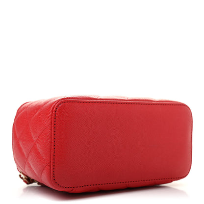 Chanel Caviar Quilted Small Vanity Case With Chain Red 4 of 9