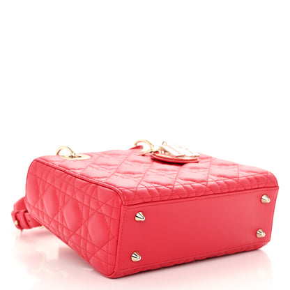 Christian Dior Lambskin Cannage Small My ABCDior Lady Dior Red 4 of 10