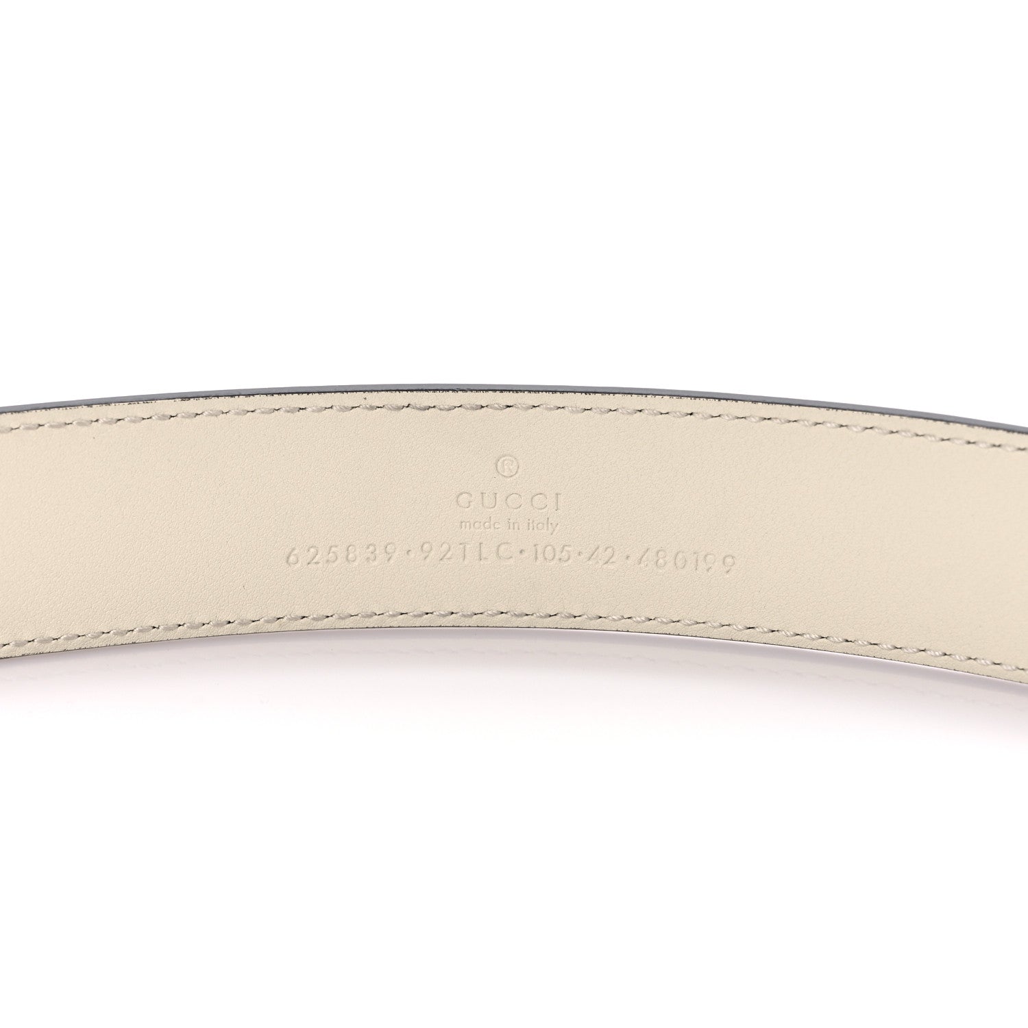 Gucci GG Supreme Monogram Matte Plutone Calfskin Double G 30mm Belt 105 42 Beige Ebony Mystic White 3 of 7
