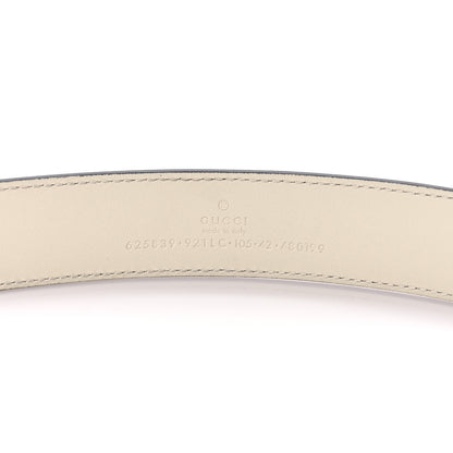 Gucci GG Supreme Monogram Matte Plutone Calfskin Double G 30mm Belt 105 42 Beige Ebony Mystic White 3 of 7