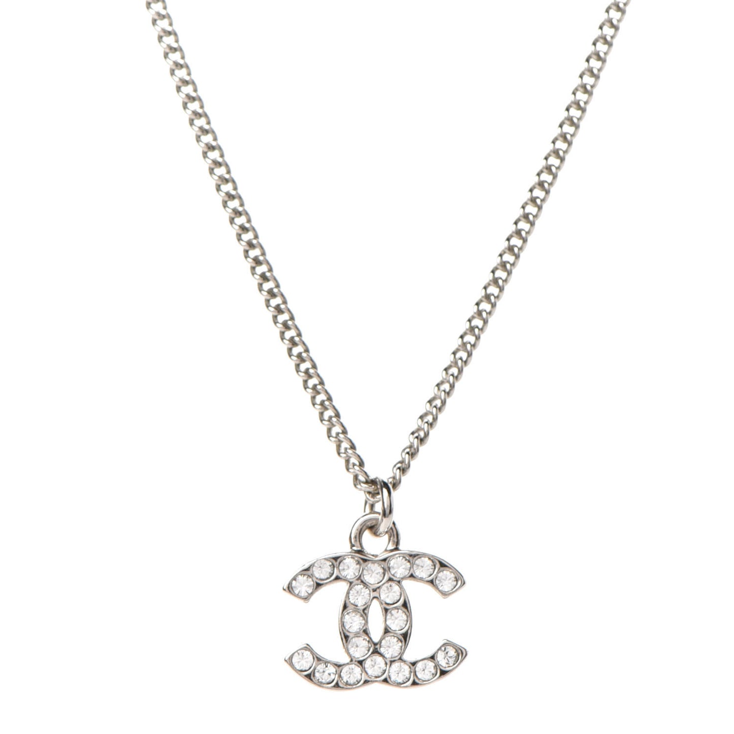 Crystal Timeless CC Necklace Silver