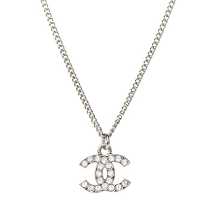 Chanel Crystal Timeless CC Necklace Silver 3 of 7