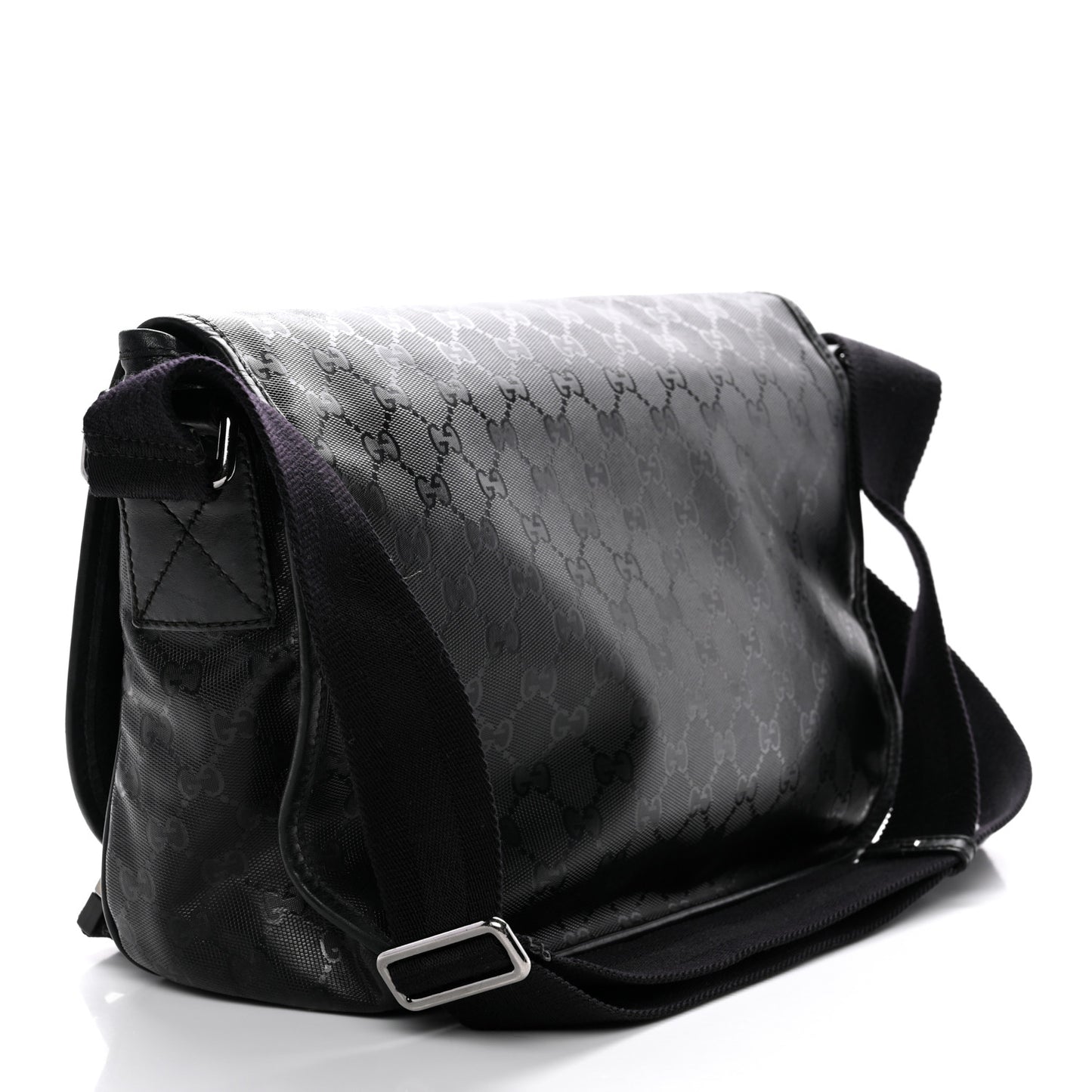Imprime Monogram Medium Double Buckle Flap Messenger Bag Black