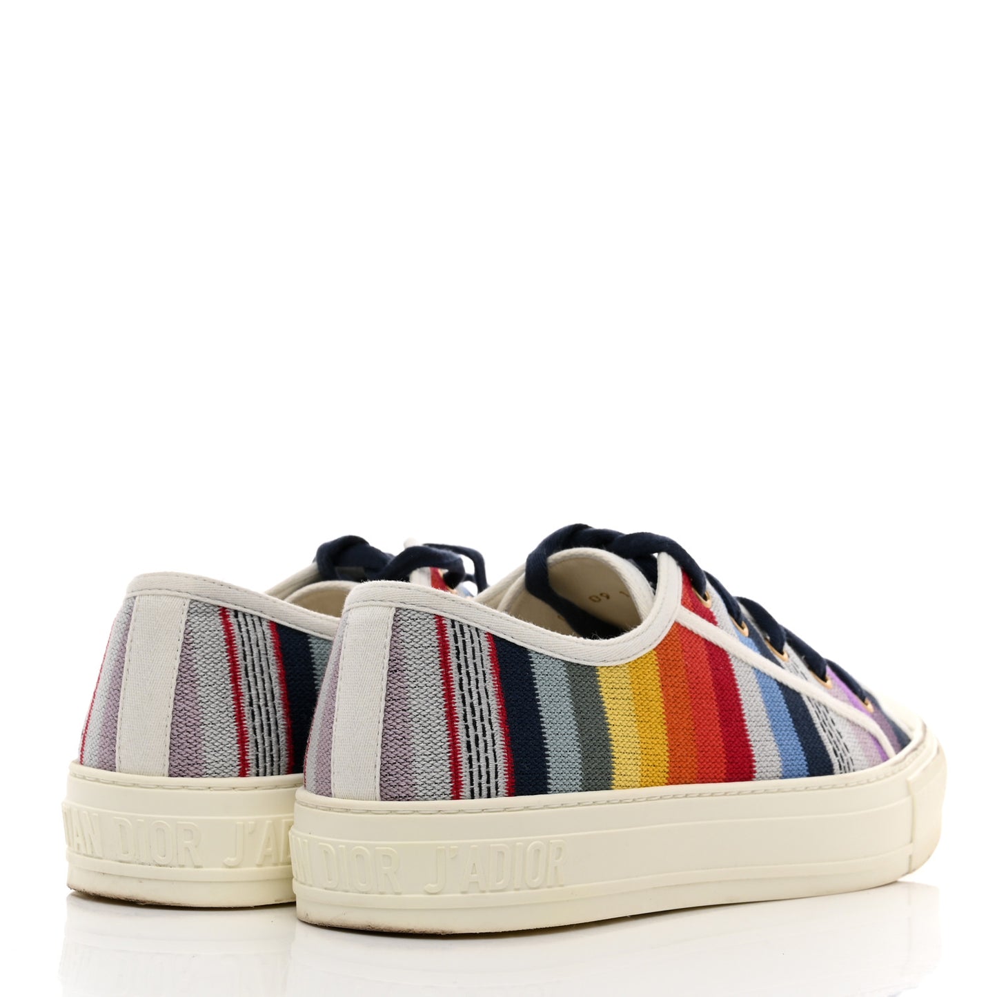 Canvas Rainbow Embroidered Womens Walk'N'Dior Low Top Sneakers 39.5 Multicolor