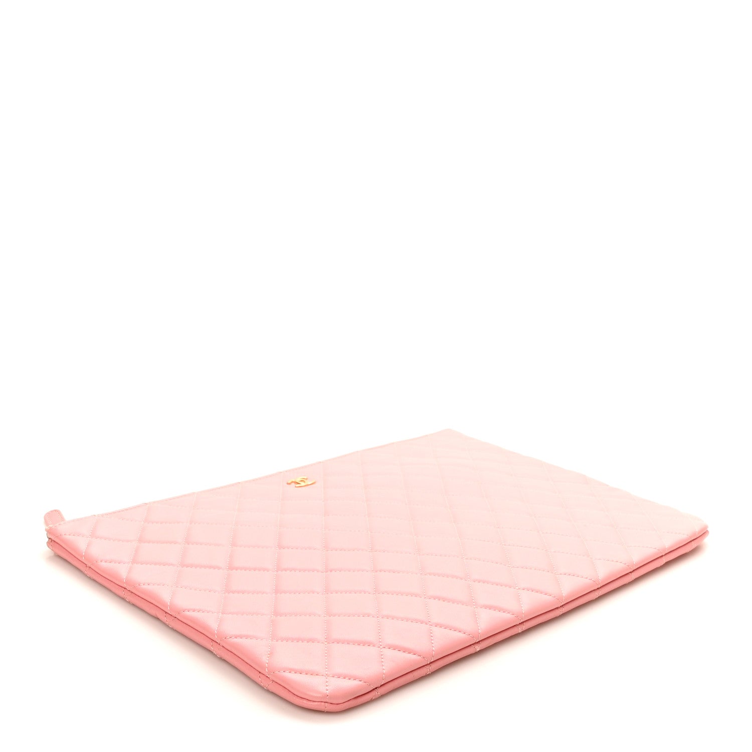 Chanel Lambskin Quilted Large Cosmetic Case Pink 4 of 8