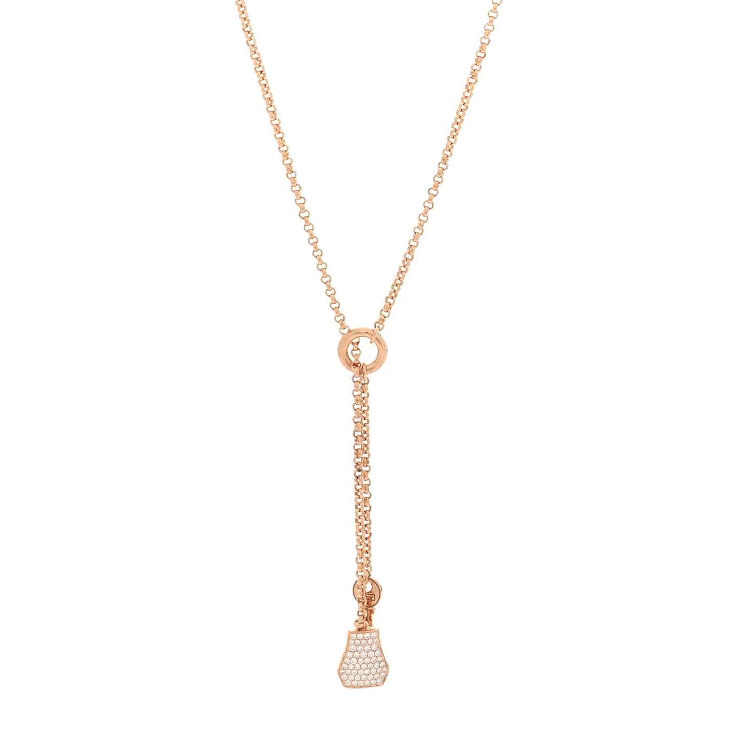 18K Rose Gold Diamond PM Kelly Clochette Necklace