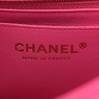 Chanel Lambskin Quilted Mini Rectangular Flap Fuchsia 6 of 14
