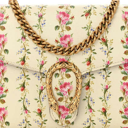 Gucci Calfskin Floral Print Mini Dionysus Chain Wallet Ivory Pink 9 of 11