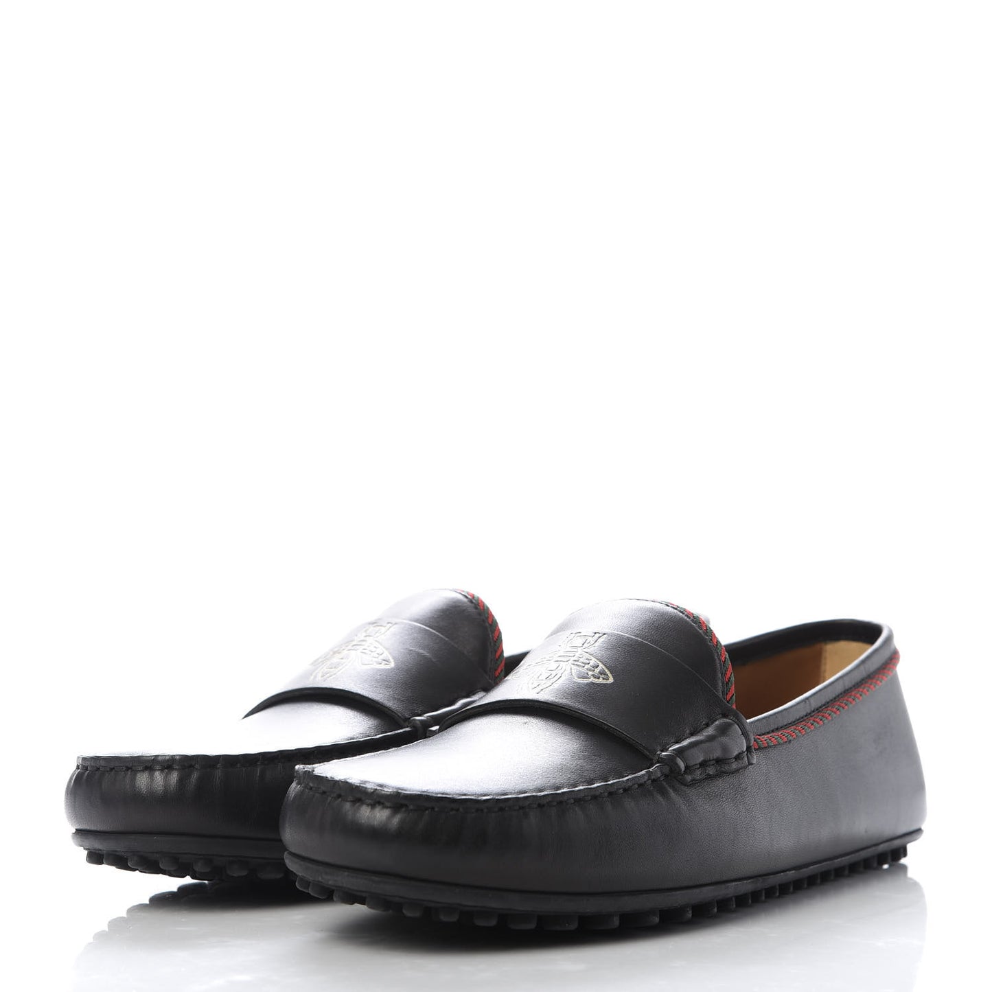 Nappa Mens Bee Driver Loafers 8.5 Black