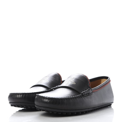 Gucci Nappa Mens Bee Driver Loafers 8.5 Black 3 of 10