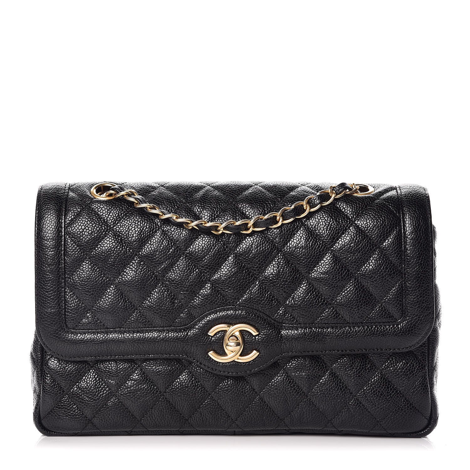 Chanel Crumpled Grained Calfskin Quilted Medium Single Flap Black 1 of 13