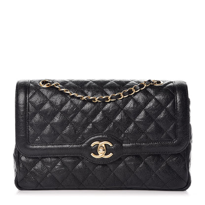 Chanel Crumpled Grained Calfskin Quilted Medium Single Flap Black 1 of 13